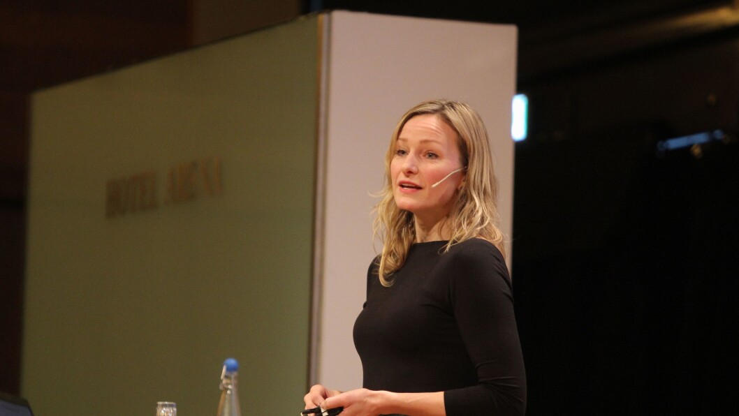 Inga Marte Thorkildsen på Barnehageforums konferanse om tidlig innsats i barnehagen. Inga Marte Thorkildsen på Barnehageforums konferanse om tidlig innsats i barnehagen.