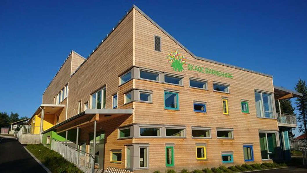 Skage barnehage i Overhalle kommune ble ferdig i juli 2017 med plass til 140 barn og rundt 50 voksne. Skage barnehage i Overhalle kommune ble ferdig i juli 2017 med plass til 140 barn og rundt 50 voksne.
