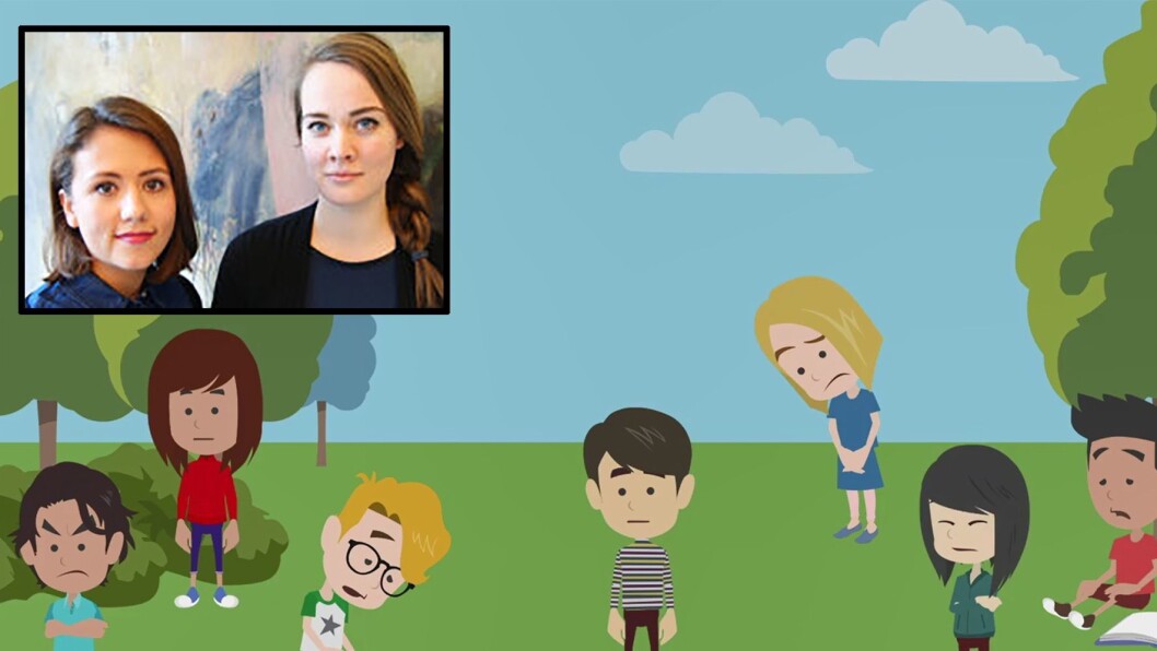 Psykologistudentene Trine Silje Segadal Fluge (t.v) og Trine Skeistrand Kjoberg har laget alt fra manus til animasjoner. Psykologistudentene Trine Silje Segadal Fluge (t.v) og Trine Skeistrand Kjoberg har laget alt fra manus til animasjoner.