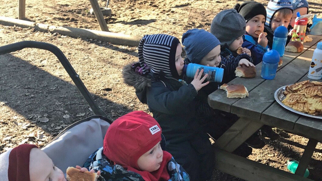 Barna i Slangsvold barnehage i Fredrikstad fikk levert ferske boller og kringle av en snill pappa om morgenen i går, bare fordi kongen vår hadde bursdag. Barna i Slangsvold barnehage i Fredrikstad fikk levert ferske boller og kringle av en snill pappa om morgenen i går, bare fordi kongen vår hadde bursdag.