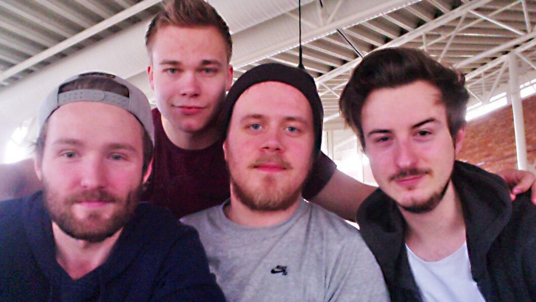 Barnehagelærerstudentene Benjamin J. P. Morgan, Marcus Bjørsland, Tobias Hareide Berg og Michael Martinsen. Barnehagelærerstudentene Benjamin J. P. Morgan, Marcus Bjørsland, Tobias Hareide Berg og Michael Martinsen.