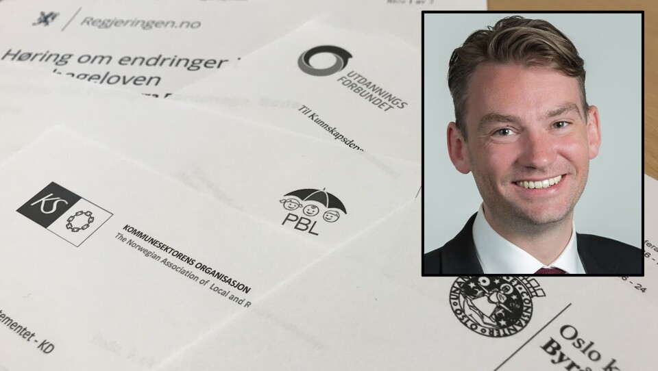 Konstituert kunnskapsminister Henrik Asheim (H) lover en grundig gjennomgang av mer enn 400 høringssvar om bemannings- og pedagognorm i barnehagene.