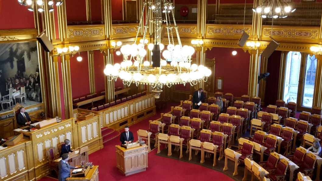 Fra tirsdagens Stortingsmøte. Fra tirsdagens Stortingsmøte.