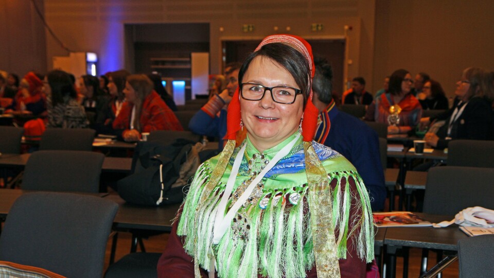 Inger Eline Eira Buljo er avdelingsdirektør for oppvekst- og opplæring i Sametinget. Her på FUBs foreldrekonferanse under Tråante 2017.