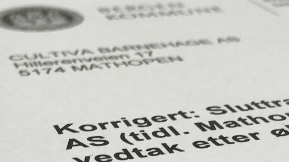 I denne rapporten gjør Bergen kommune det klart at den vil kreve 1.960.000 kroner tilbakebetalt fra Cultiva barnehage AS.