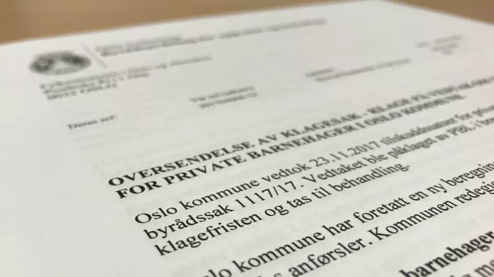 Oslo kommune er ikke enig med PBL. Nå blir tilskuddsberegningen sendt til Fylkesmannen.