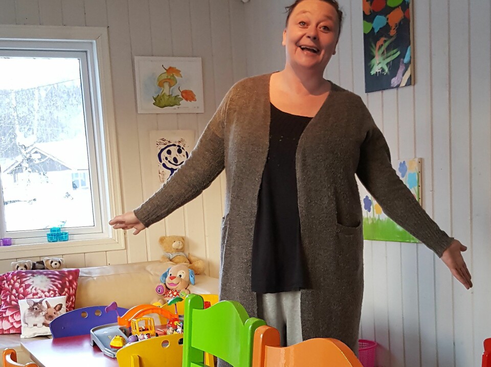 Rachel har innredet barnehagen i glade farger. Foto: Privat