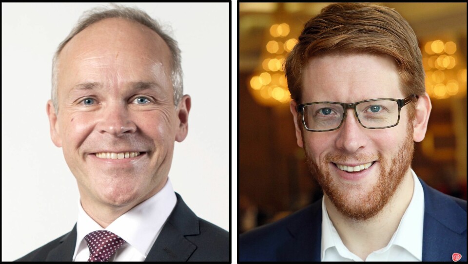 Kunnskapsminister Jan Tore Sanner (H) og Arbeiderpartiets utdanningspolitiske talsperson Martin Henriksen.