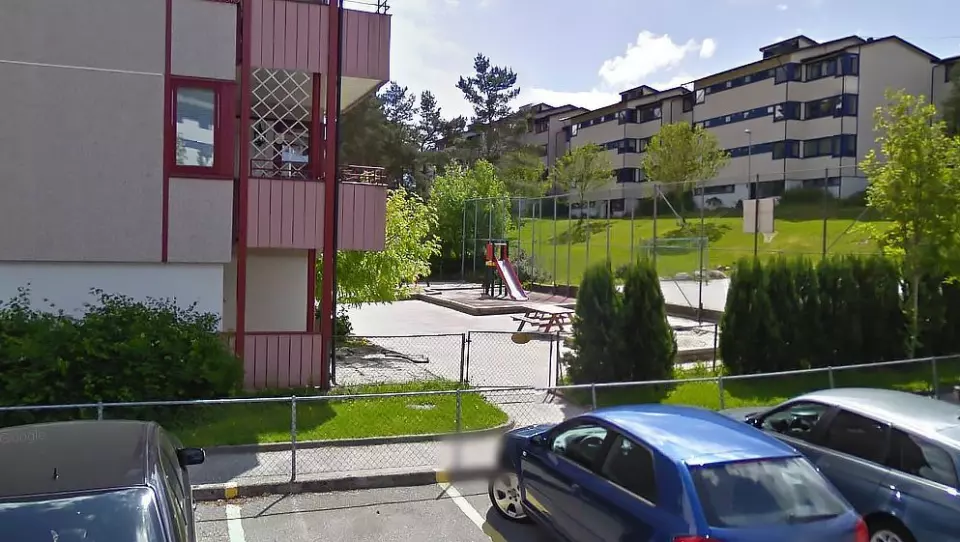 Ørnehaugen barnehage ligger i 1. etasje i et borettslag i Fyllingsdalen. Foto: Googlemaps