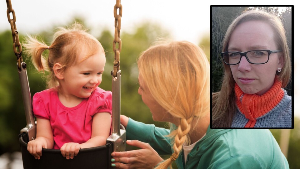 'Jeg håper jo mange mener de har verdens beste jobb. Men jeg mener det ikke finnes noen annen jobb i verden som er så viktig og givende som min jobb', skriver Cathrine Selmer (lille bildet). Foto: Getty Images (illustrasjon) og privat.