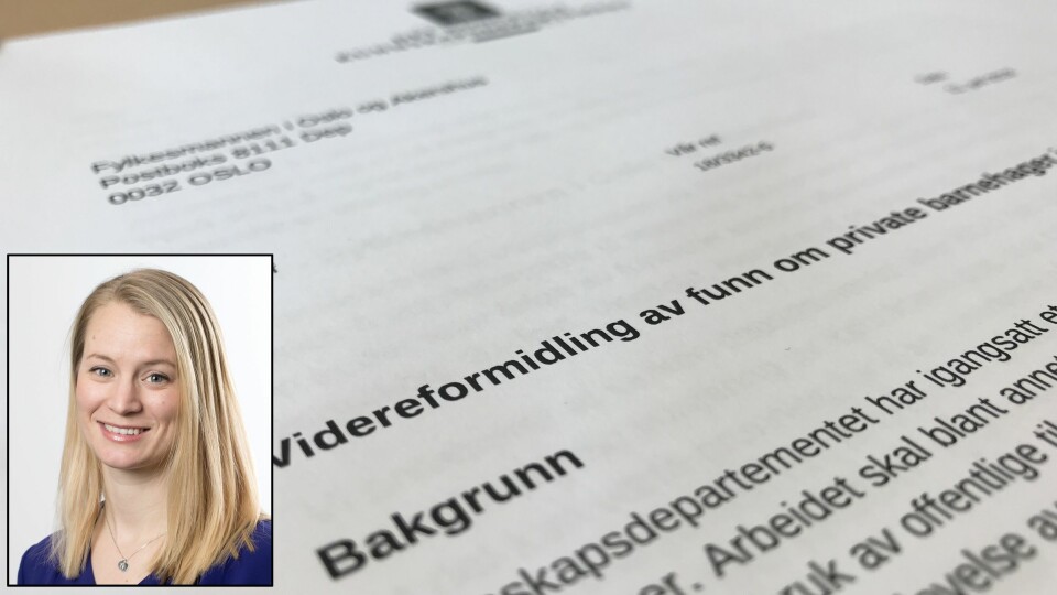 Statssekretær Rikke Høistad Sjøberg (H) sier at departementet ikke har gjort noen selvstendig vurdering av funnene, men at det har en aktivitetsplikt når det kommer meldinger om mulige regelbrudd.