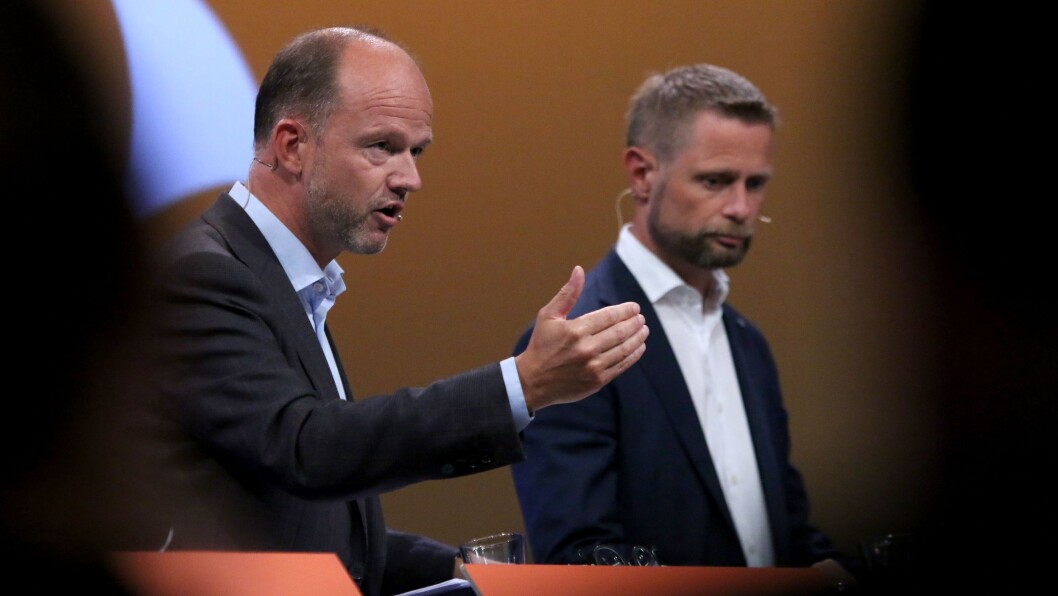 Ole Erik Almlid, viseadministrerende direktør i NHO, og Bent Høie (nestleder i Høyre). Ole Erik Almlid, viseadministrerende direktør i NHO, og Bent Høie (nestleder i Høyre).