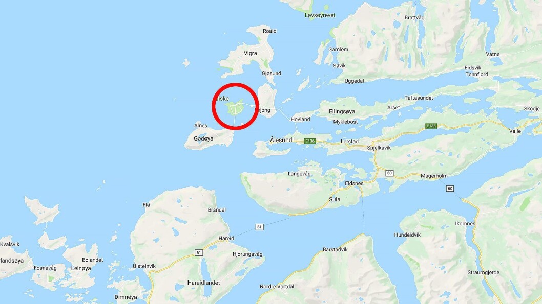 Giske barnehage ligger på øya Giske i Møre og Romsdal. Kart: Googlemaps Giske barnehage ligger på øya Giske i Møre og Romsdal. Kart: Googlemaps