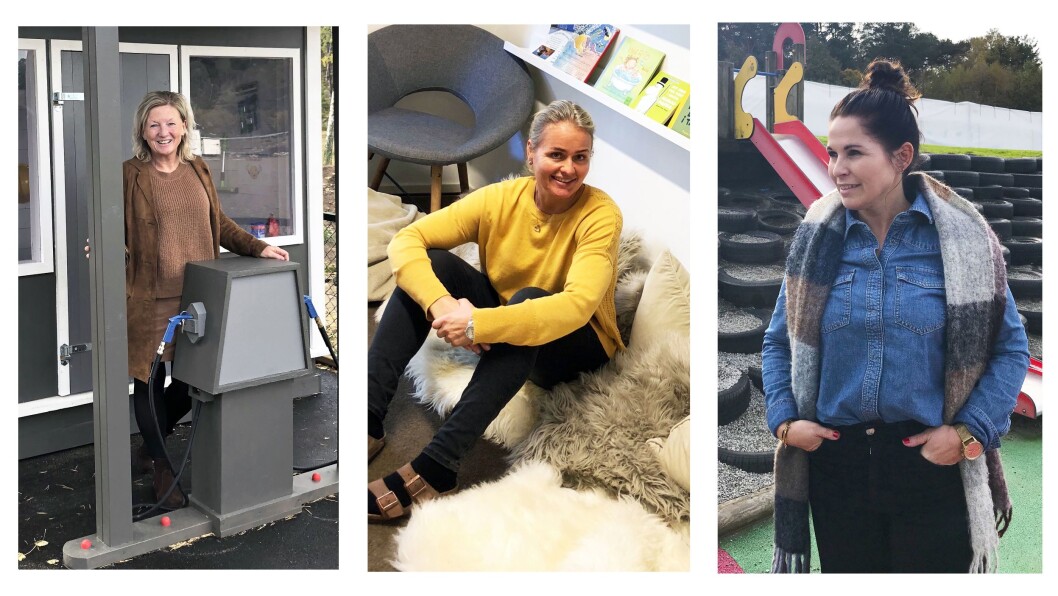 Fra venstre: Kristin Epland i Trondalen barnehage, Elin G. Skjulestad i Læringsverkstedet Longum naturbarnehage og Anne Rennan Lenning i Ormaskogen barnehage. Fra venstre: Kristin Epland i Trondalen barnehage, Elin G. Skjulestad i Læringsverkstedet Longum naturbarnehage og Anne Rennan Lenning i Ormaskogen barnehage.