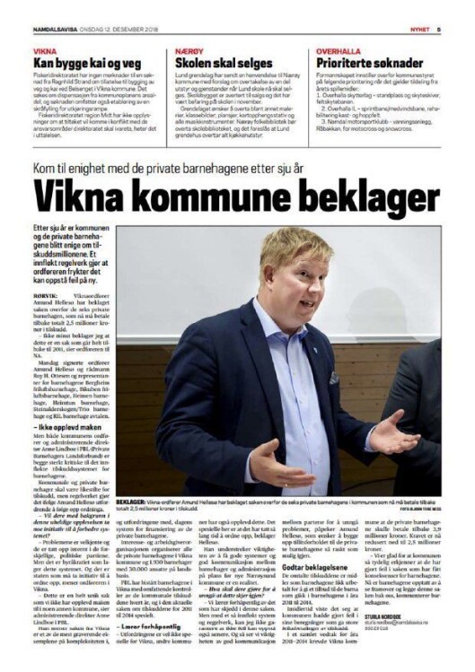 Sak fra Namdalsavisa. Sak fra Namdalsavisa.