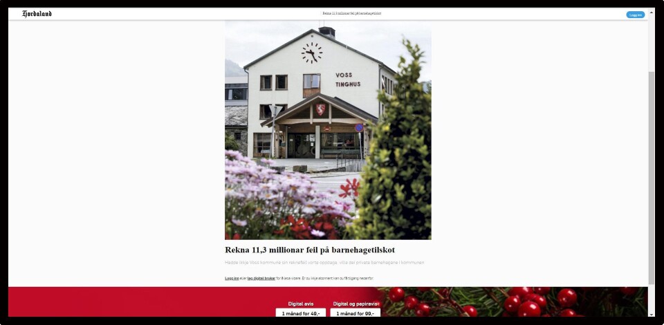 Avisa Hordaland på nett.