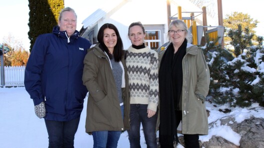Fra venstre: Pedagogisk leder Lill Amundsen, fagkonsulent Catherine Sveen, pedagogisk leder Lotte Kalleberg og daglig leder Hilde Ellingsen. Fra venstre: Pedagogisk leder Lill Amundsen, fagkonsulent Catherine Sveen, pedagogisk leder Lotte Kalleberg og daglig leder Hilde Ellingsen.
