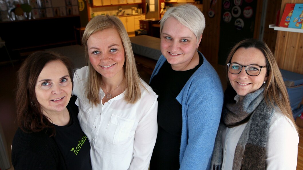 Fra venstre styrer i Norlandia Vollen barnehage, Ann-Hilde Hansen, styrer i kommunale Rensåsen barnehage Lena Oppegård, styrer Marit Skjemstad Botten i Læringsverkstedet Notveien Naturbarnehage og barnehagefaglig rådgiver i Bodø kommune Kristin Magnussen. Fra venstre styrer i Norlandia Vollen barnehage, Ann-Hilde Hansen, styrer i kommunale Rensåsen barnehage Lena Oppegård, styrer Marit Skjemstad Botten i Læringsverkstedet Notveien Naturbarnehage og barnehagefaglig rådgiver i Bodø kommune Kristin Magnussen.