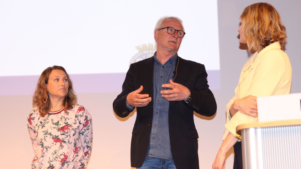 Inga Marte Thorkildsen i samtale med Hanne Solberg Nilsson og Bernt Hovind.