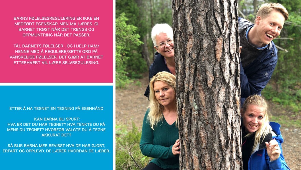 Inspirasjonspedagogene er (fra venstre) Elisabeth Stranddal, Kjetil Krogstad, Heidi Elisabeth Haraldsdatter-Arneberg og Kaja Slåttedalen. Tekstene er hentet fra Instagram-kontoen Inspirasjonspedagogene. Inspirasjonspedagogene er (fra venstre) Elisabeth Stranddal, Kjetil Krogstad, Heidi Elisabeth Haraldsdatter-Arneberg og Kaja Slåttedalen. Tekstene er hentet fra Instagram-kontoen Inspirasjonspedagogene.