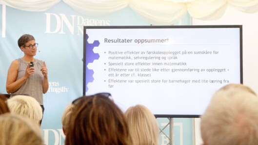 Ingunn Størksen, leder for Agder-prosjektet, viste til forskningen for å understøtte betydningen av kvalitet i barnehagen. Ingunn Størksen, leder for Agder-prosjektet, viste til forskningen for å understøtte betydningen av kvalitet i barnehagen.