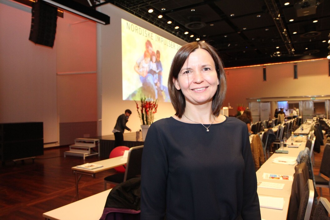 Professor i samfunnsøkonomi ved Universitet i Stavanger, Mari Rege, leder Agderprosjektet sammen med Ingunn Størksen. Bildet er tatt under barnehagekonferansen Nordiske Impulser. Professor i samfunnsøkonomi ved Universitet i Stavanger, Mari Rege, leder Agderprosjektet sammen med Ingunn Størksen. Bildet er tatt under barnehagekonferansen Nordiske Impulser.