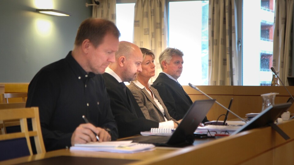 Bjørn-Kato Winther (PBL), advokat Einar Brunes, Mette Bakken (Samvirkebarnehagene) og advokat Hans-Are Nyheim.