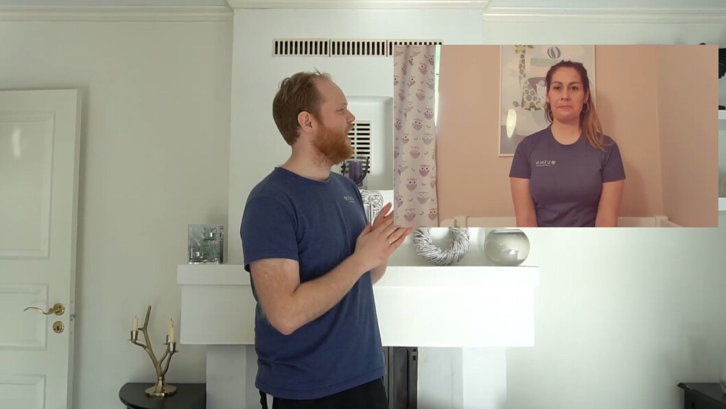 Valle Hovin Idrettsbarnehage lager egen barne-tv som daglig legges ut på facebooksiden til barnehagen. Her er det Kristian Lunde som spør Silje Alvheim om hvorfor barnehagen egentlig er stengt. Valle Hovin Idrettsbarnehage lager egen barne-tv som daglig legges ut på facebooksiden til barnehagen. Her er det Kristian Lunde som spør Silje Alvheim om hvorfor barnehagen egentlig er stengt.
