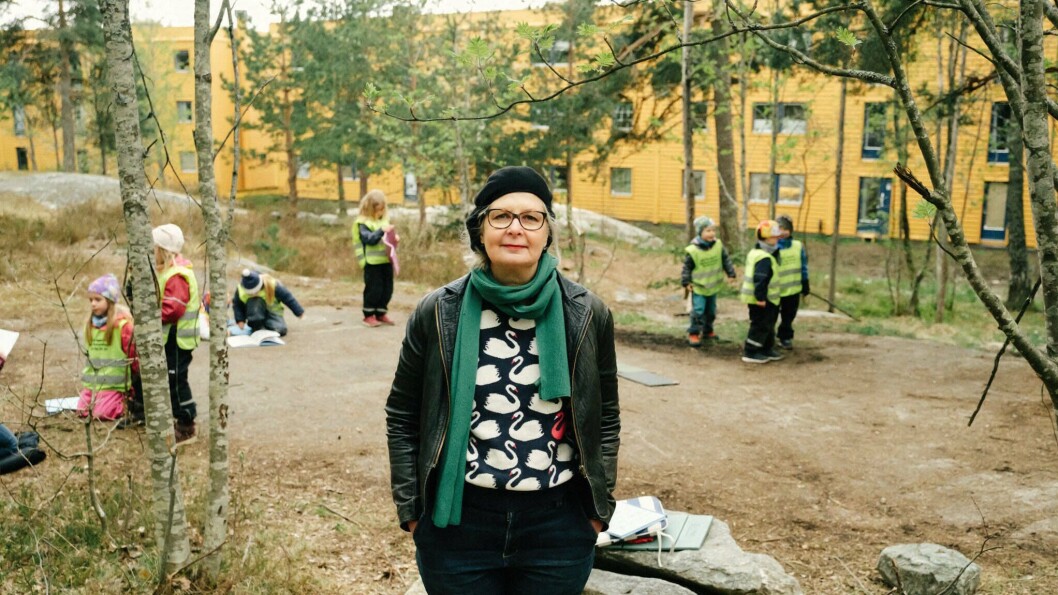 - Skolestart er en stor overgang i livet, en av de første man husker. Det er noe som berører, sier Anna Fiske. - Skolestart er en stor overgang i livet, en av de første man husker. Det er noe som berører, sier Anna Fiske.