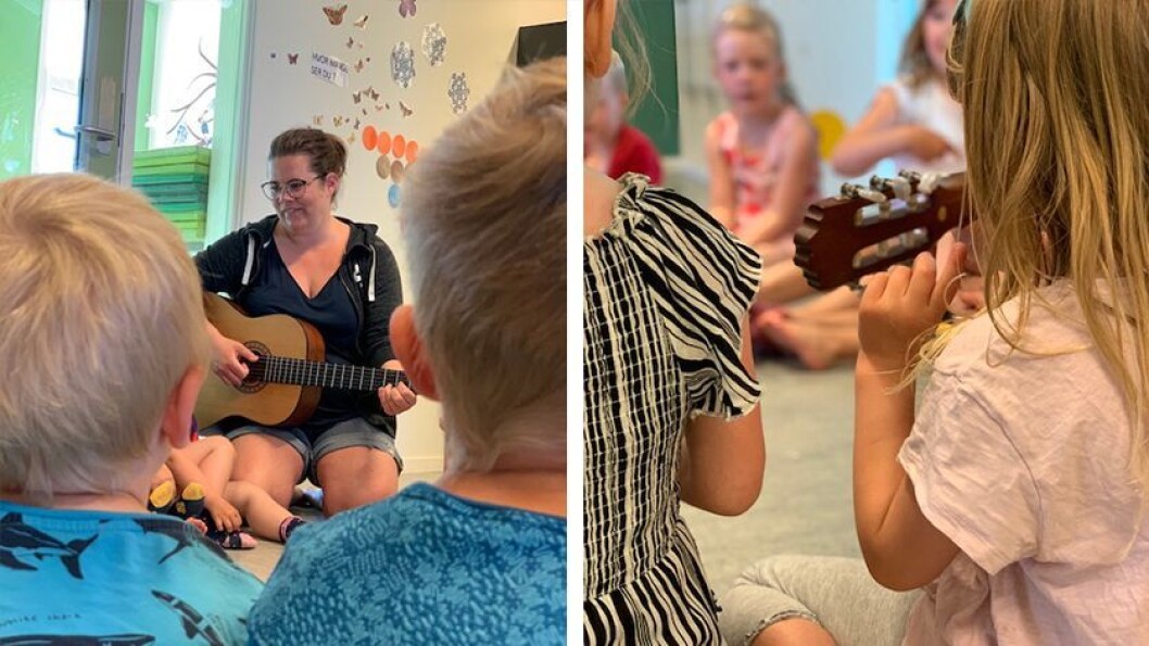 – Sang er et grunnleggende språk som alle mennesker besitter. Alle kan være med, sier pedagogisk leder og musikkpedagog Camilla Fauchald i Gnist Husbyåsen barnehage. – Sang er et grunnleggende språk som alle mennesker besitter. Alle kan være med, sier pedagogisk leder og musikkpedagog Camilla Fauchald i Gnist Husbyåsen barnehage.