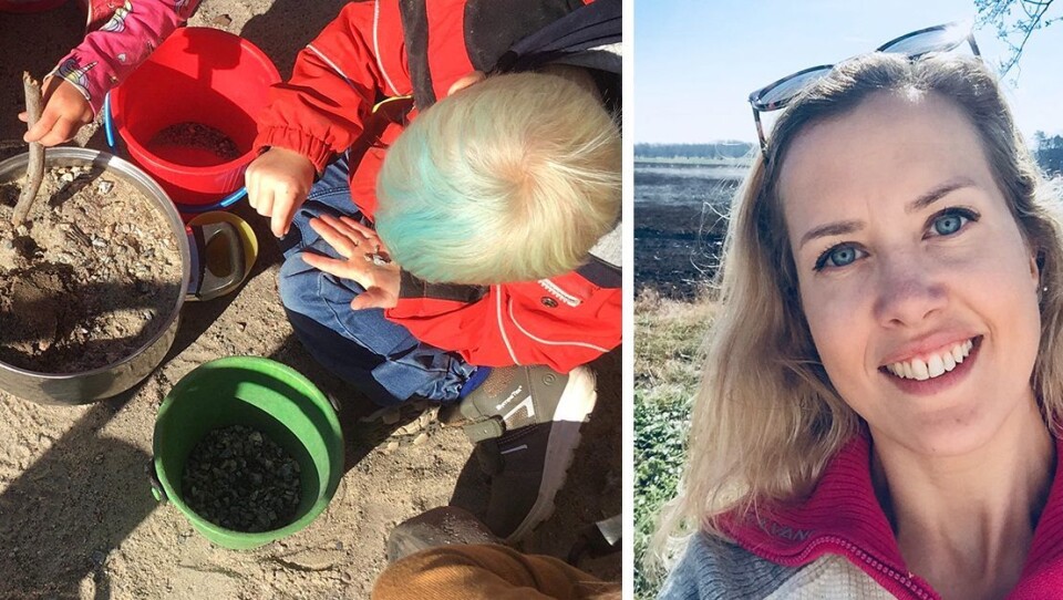 «Når vi leter etter det perfekte glasskåret er vi sammen om alt på veien – fordi vi har tid. Vi teller, snur og kjenner på glasskår, skjell, steiner og kvister. Vi ser hva som flyter og hva som synker,» skriver artikkelforfatteren.