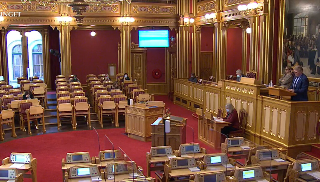 Stortinget sendte en klar bestilling til regjeringen. Her er det Hans Fredrik Grøvan (KrF) som er på talerstolen. Stortinget sendte en klar bestilling til regjeringen. Her er det Hans Fredrik Grøvan (KrF) som er på talerstolen.