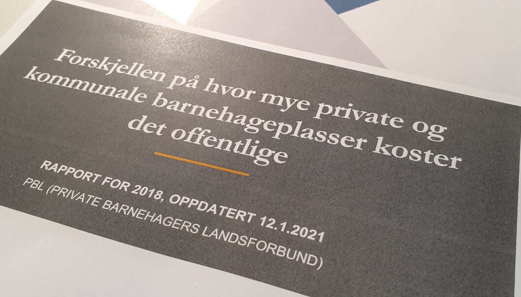 Den oppdaterte rapporten fra Agenda Kaupang slår fast at det offentlige fremdeles sparer penger på at private aktører drifter barneahger. Den oppdaterte rapporten fra Agenda Kaupang slår fast at det offentlige fremdeles sparer penger på at private aktører drifter barneahger.