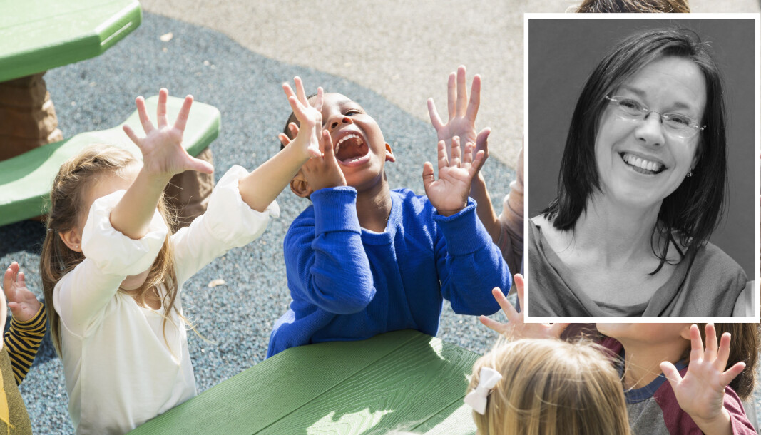 – I barnehagen er det heldigvis rom for å tulle og tøyse, og lek og latter hører naturlig sammen. Jeg er mer bekymret for overgangen inn i skolen for der skal det være litt mer alvor, sier Kirsten Flaten. – I barnehagen er det heldigvis rom for å tulle og tøyse, og lek og latter hører naturlig sammen. Jeg er mer bekymret for overgangen inn i skolen for der skal det være litt mer alvor, sier Kirsten Flaten.