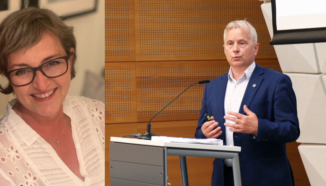 Tone Seljenes Holme ber Knut Storberget om hjelp til å forstå forslaget til ny finansieringsmodell for barnehagesektoren. Tone Seljenes Holme ber Knut Storberget om hjelp til å forstå forslaget til ny finansieringsmodell for barnehagesektoren.