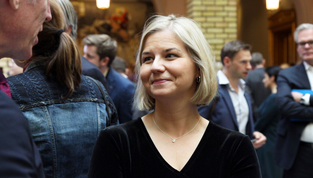 Avtroppende kunnskaps- og integreringsminister Guri Melby etter budsjettframleggelsen tirsdag. Avtroppende kunnskaps- og integreringsminister Guri Melby etter budsjettframleggelsen tirsdag.