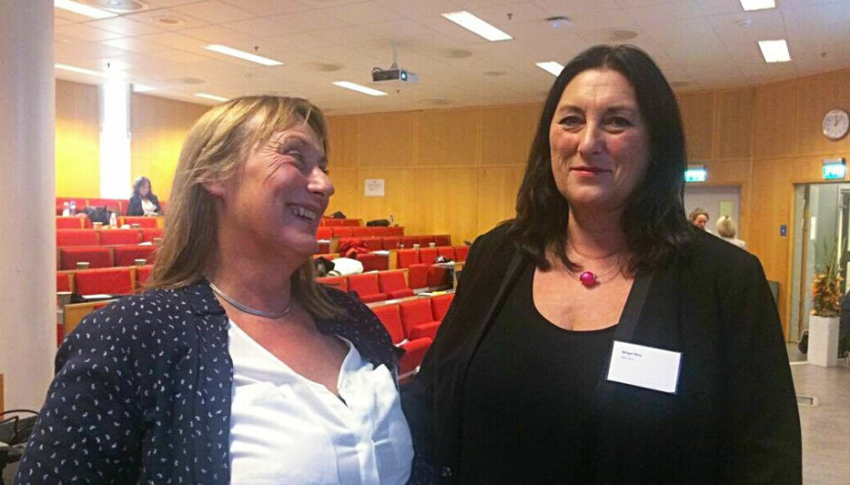 Ellen Os og Nina Winger ved OsloMet deltok denne uka på Norsk barnehageforskninskonferanse. Dette bildet er tatt i fobindelse med en annen konferanse.