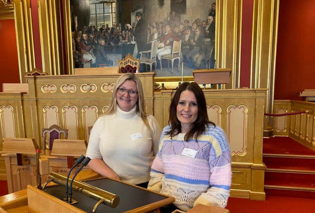 Anita Gaustad og Anette Lauareid Hovda besøkte Stortinget tirsdag denne uka, for å snakke med politikerne.