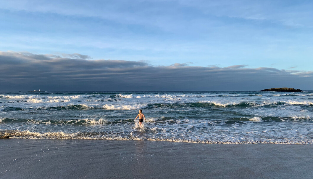 Barna i Egenes idrettsbarnehage var ikke vonde å be da vinterbading sto på planen - selv med en badetemperatur på rundt seks grader. Barna i Egenes idrettsbarnehage var ikke vonde å be da vinterbading sto på planen - selv med en badetemperatur på rundt seks grader.