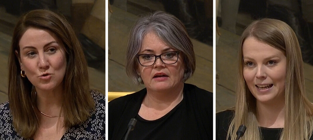 Kunnskapsminister Tonje Brenna (Ap) stilte i Stortinget for å svare ut interpellasjonen fra Kari-Anne Jønnes (H). Blant flere som deltok i debatten, var Sps Maren Grøthe. Kunnskapsminister Tonje Brenna (Ap) stilte i Stortinget for å svare ut interpellasjonen fra Kari-Anne Jønnes (H). Blant flere som deltok i debatten, var Sps Maren Grøthe.