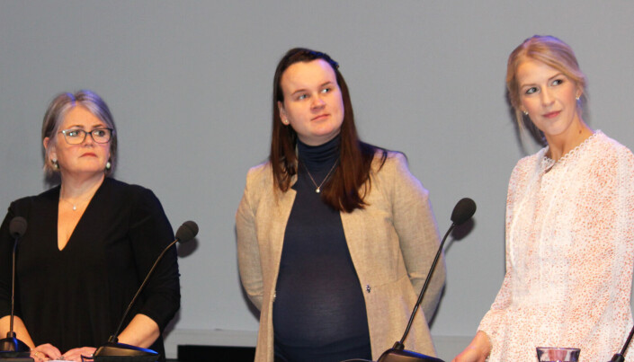 <span class=" italic" data-lab-italic_desktop="italic">Kari-Anne Jønnes (H), Marit Knutsdatter Strand (Sp) og Elise Waagen (Ap).</span> <span class=" italic" data-lab-italic_desktop="italic">Kari-Anne Jønnes (H), Marit Knutsdatter Strand (Sp) og Elise Waagen (Ap).</span>