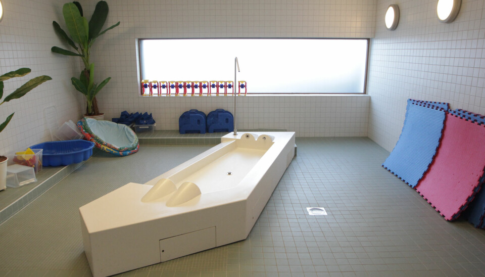 Felles rom for vannlek - et av flere spesialrom hos Kværnerdalen barnehage.