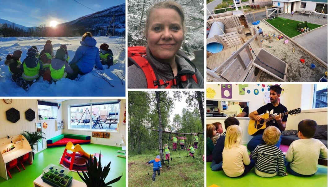 Fire blad Hamnes, her ved Iselin og Gøran, driver hver sin familiebarnehage i Tromsø. Bildene er fra Dalen familiebarnehage og Virre Vapp familiebarnehage. Fire blad Hamnes, her ved Iselin og Gøran, driver hver sin familiebarnehage i Tromsø. Bildene er fra Dalen familiebarnehage og Virre Vapp familiebarnehage.