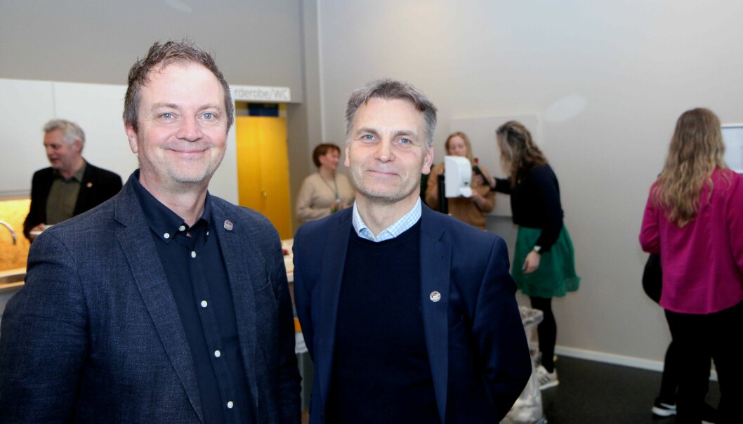 Styreleder Eirik Husby (til venstre) kunngjorde fredag at Jørn-Tommy Schjelderup er ny administrerende direktør i PBL.