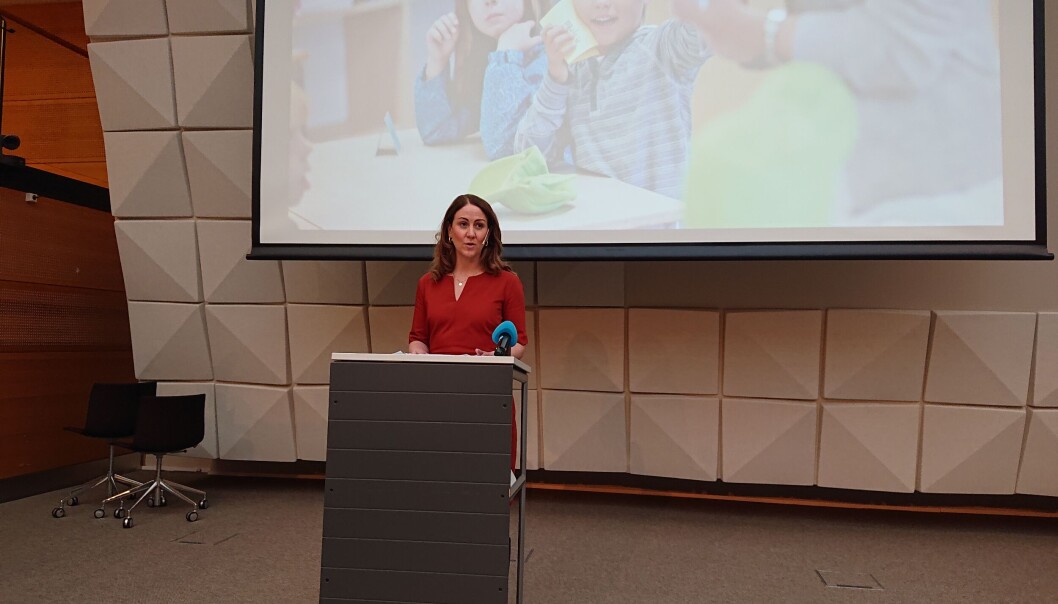 Statsråd Tonje Brenna holdt pressekonferanse da forslagene ble lagt fram fredag 8. april. Statsråd Tonje Brenna holdt pressekonferanse da forslagene ble lagt fram fredag 8. april.