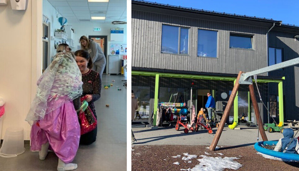 Rundt 30 barn og foreldre møtte opp da Rabben barnehage inviterte til lek og samvær torsdag 7. april.