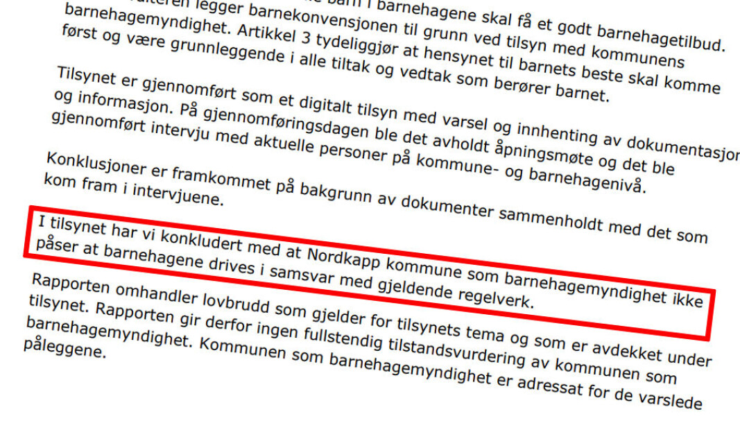 Skjermknips av tilsynsrapporten fra statsforvalteren, datert 27.05.2022. Skjermknips av tilsynsrapporten fra statsforvalteren, datert 27.05.2022.