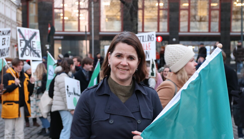 Solveig Schytz, leder av Venstrekvinnelaget, tok tidligere i sommer til orde for å ta debatten om et døgnåpent omsorgstilbud for de som jobber når barnehagen er stengt. Bildet er tatt i forbindelse med 8. mars-markeringen i Oslo i år.