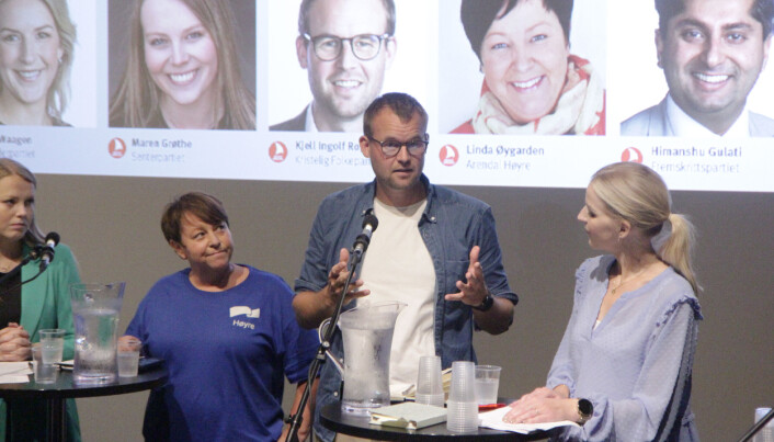 <span class=" italic" data-lab-italic_desktop="italic">Maren Grøthe (Sp), Linda Øygarden (H), Kjell Ingolf Ropstad (Frp) og Elise Waagen (Ap).</span> <span class=" italic" data-lab-italic_desktop="italic">Maren Grøthe (Sp), Linda Øygarden (H), Kjell Ingolf Ropstad (Frp) og Elise Waagen (Ap).</span>