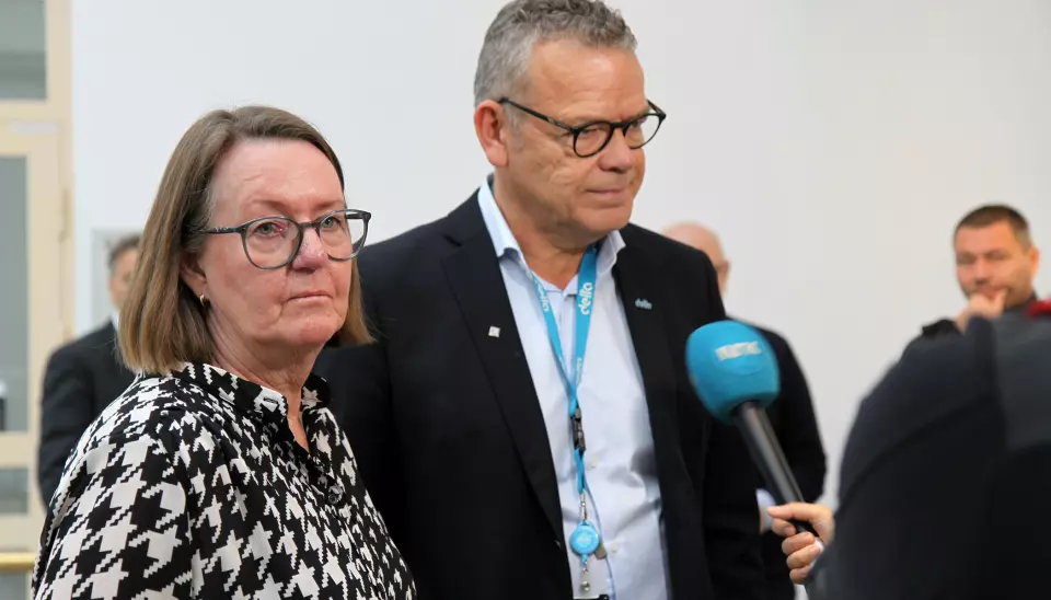 Forhandlingsleder for Fagforbundet, Anne green Nilsen, og forhandlingsleder for Delta, Trond Ellefsen.